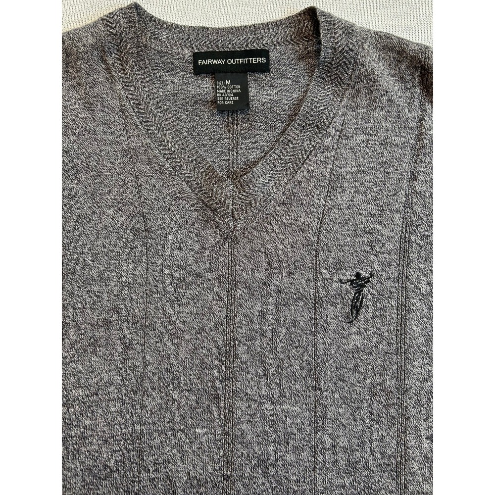 Fairway Outfitters Mens V Neck Sleeveless Golf Sweater Vest Heathered Gray Sz. M